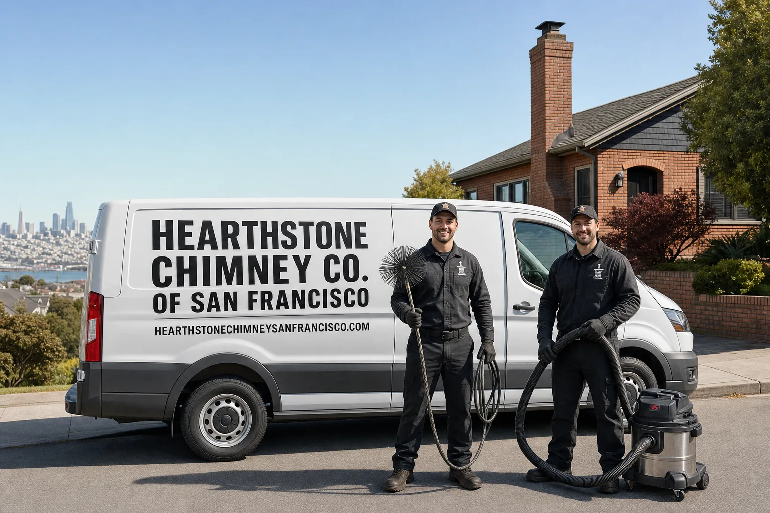 Hearthstone Chimney Co. of San Francisco chimney cleaning team